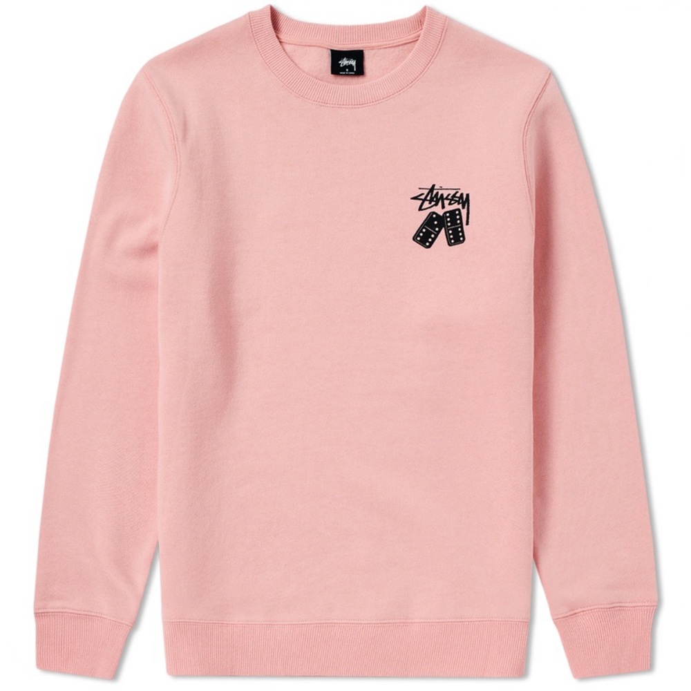 Stüssy Dominos Sweatshirt Pink – Authentic Streetwear, Used Condition